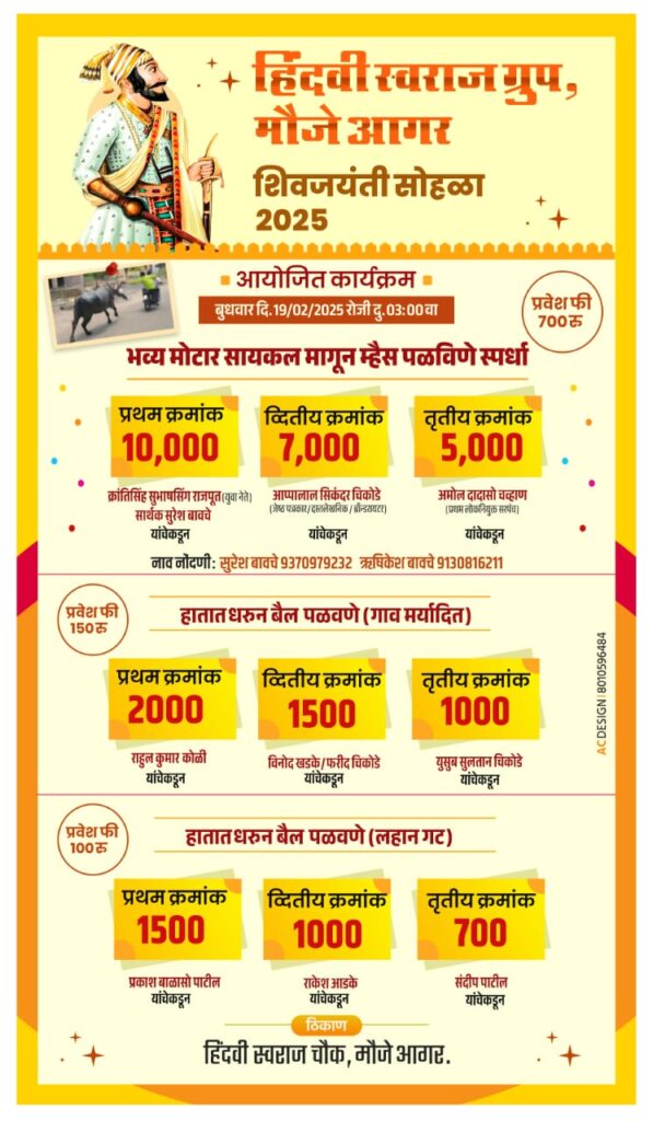 हिंदवी स्वराज ग्रुप, मौजे आगर शिवजयंती सोहळा 2025- विविध स्पर्धा